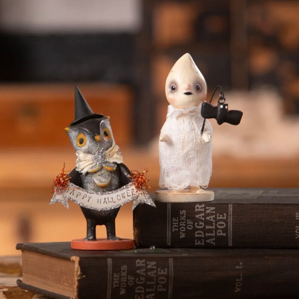 Bethany Lowe Mini Happy Halloween Owl Figurine 4" NEW - Picture 4 of 12